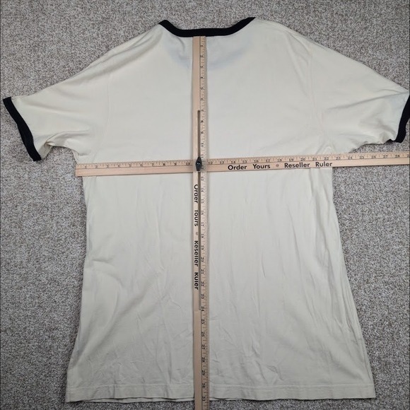 Vintage‎ Polo Jeans Co. Ralph Lauren XL Cream T-Shirt Black Trim Short Sleeve - Picture 7 of 7